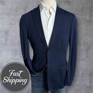 HART SHAFFNER MARX Soft Line Mens Blazer Sport Coat 2-Btn Jacket 42R Navy Wool